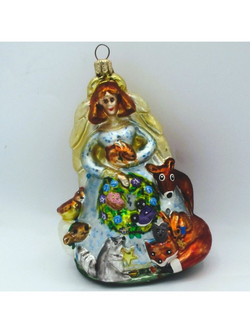 Christopher Radko Guardian Angel Ornament Hand-Painted Blown Glass Marshall Fiel